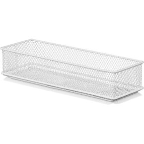 Ybm Home White Mesh Drawer Cabinet And Or Shelf Organizer Bins, School Supply Holder Office Desktop Organizer Basket 3x9x2 Inch