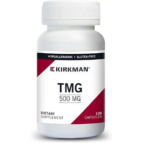 Kirkman TMG 500 mg - Hypoallergenic || 120 Vegetarian Capsules || Trimethylglycine || Gluten Free || Casein Free