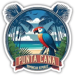 Punta Cana Dominican Republic 2-Inch Vinyl Decal Sticker Parrot Design
