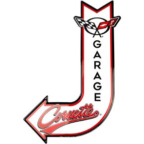 HangTime Corvette Garage Sign, Vintage Chevrolet Metal Automotive Wall Art Decor, 11.5 in. x 17.5 in., Man Cave Stuff for Men
