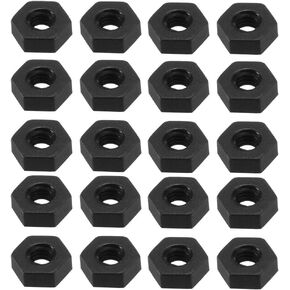 uxcell Nylon Hex Nut, M2.5x0.45mm Metric Coarse Thread Hexagon Nuts, 20 Pcs (Black)