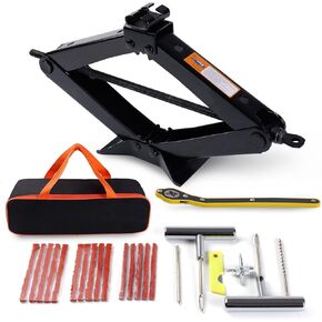 Scissor Jack Set 3 Ton(6614 lbs) Car Jack and Stand Kit, Heavy-Duty Scissor Jack for Car Lifting, Portable Tire Jack Kit with Lug Wrench Tire Repair Kit for Auto/SUV/MPV/Trucks