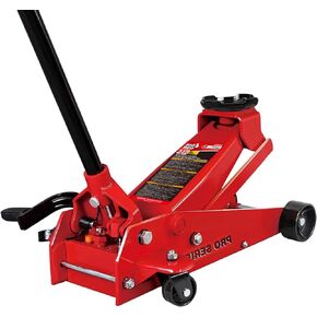 BIG RED T83012 Torin Pro Series Hydraulic Floor Jack with Single Quick Lift Piston Pump and Foot Pedal, 3.5 Ton (7,000 lb) Capacity, Red