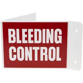 3-Way Transforming Bleeding Contol Sign. Can Be Used: V-shape, Perpendicular, and Flat. Quality, High Visibility Sign Used to Denote Bleeding Control Station, Supplies