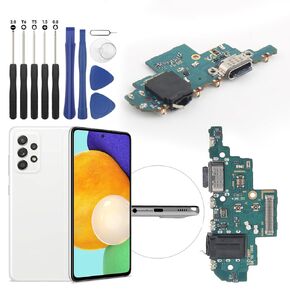 Dock Connector for Samsung Galaxy A52 5G A526U for Samsung A52 4G A525U USB Charging Port Flex Cable Replacement for Samsung A52 5G Charger Dock Board Connector with Tools