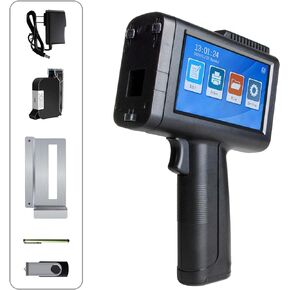Upgraded Handheld Inkjet Printer, Portable Inkjet Printer Gun with 4.3 Inch LED Touch Screen, Quick Drying Inkjet Code Machine for Barcode, QR Code, Batch Number, Logo, Date, Label Marker.