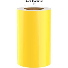 Premium Vinyl Label Tape, Yellow, 9" x 150' on 3" Core for DuraLabel 9000, LabelTac 9, SafetyPro 9G, VnM 8 and Viscom ProMax 9