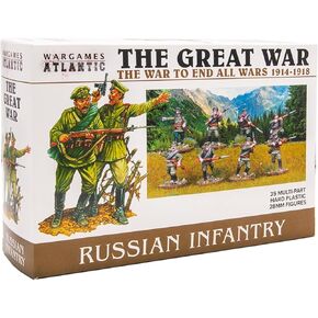 Wargames Atlantic The Great War - Russian Infantry 1914-18 (35 Figures) Multi-Part Hard Plastic (HIGH Impact POLYSTYRENE) 28MM Figures - Made in The USA