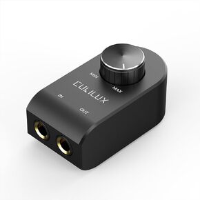 Cubilux 6.35mm Volume Controller, 1/4" Inline Stereo Audio Volume Attenuator with Full Aluminum Alloy Case for Interference Isolation, ¼-Inch Volume in-Line Control Knob