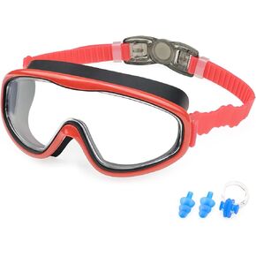 Kids Swim Goggles, Anti-Fog Anti-UV Wide View Swimming Goggles for Age 3-15