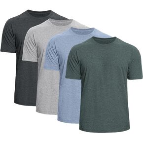 Iseasoo Men's Crew Neck T-Shirts,2/4 Pack Classic Tees,Cotton Short Sleeve Comfort Cotton Jersey for Men