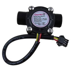 DIGITEN G1/2" Water Flow Sensor with 1.2M(3.9ft) Cable, Food-Grade Hall Effect Sensor Flow Meter Flowmeter Counter 1-30L/min - Arduino, Raspberry Pi, and Reverse Osmosis Filter Compatible