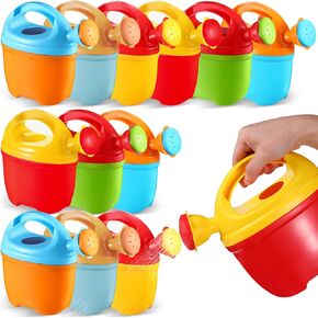 Lenwen 6 Packs Plastic Watering Can for Kids Garden Equipment Toy Watering Pail for Girls and Boys Plant Watering Can Bath Garden Toys Gardening Beach Tools (3 Colors)