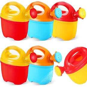 Lenwen 6 Packs Plastic Watering Can for Kids Garden Equipment Toy Watering Pail for Girls and Boys Plant Watering Can Bath Garden Toys Gardening Beach Tools (3 Colors) in Kuwait