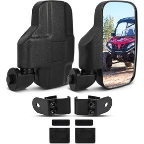 RZR Mirrors, UTV Side Mirrors for 1.6-2 IN Roll Cage Compatible with Pioneer Polaris RZR 900 1000 Can Am Kawasaki Mule Rhino YXZ Zforce Shatter Proof Tempered Glass