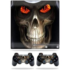 MightySkins Skin Compatible with Sony Playstation 3 PS3 Slim Skins + 2 Controller Skins Sticker Evil Reaper