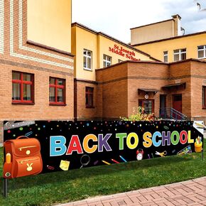 KatchOn, Welcome Back To School Banner - XtraLarge, 120x20 Inch | Welcome Back Yard Sign for Back To School Yard Decorations | Back To School Backdrop, Welcome Back To School Decorations for Classroom