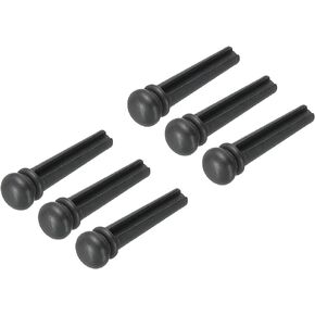 MECCANIXITY Ebony Acoustic Guitar Bridge Pins Pegs, Guitar Bridge Pins Replacement Guitar End Pin Set for Folk Brass with Black Spot Pack of 6
