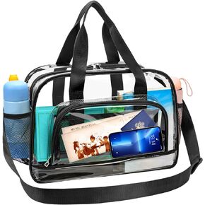 HUANLANG Clear Tote Bag Stadium Approved,See Through Bag Durable Clear Stadium Bag for Women and Men, Large Transparent Bag for Stadium Work Travel Concerts and Sporting Events