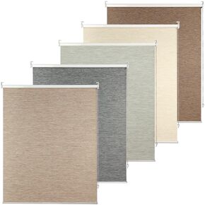 Roller Window Shades,100% Blackout UV Protection Roller Blinds,Window Blind with Thermal Insulated,Window Shade for Home Office Living Room,Easy to Install(Light Coffee, 32'')