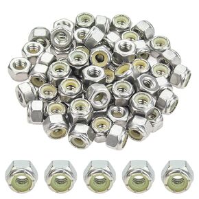 120 Pieces 10#-32 Nylon Insert Hex Lock Nuts, 304 Stainless Steel