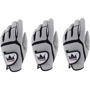 Craftsman Golf Men's Gray Golf Glove for Right Handed Golfer Worn on Left Hand 3 Pack