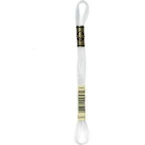 DMC 117-BLANC 6 Strand Embroidery Cotton Floss, White, 8.7-Yard