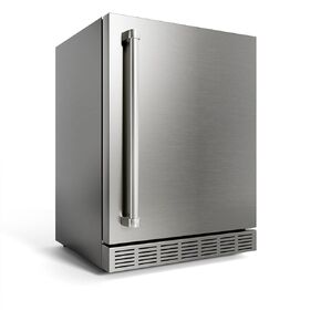 24 Inch Outdoor Refrigerator, Built-in Stainless Steel Beverage Beer Cooler Under Counter Fridge, Indoor/Outdoor Refrigerator with 3 Shelves for Patio Kitchen and Commercial Use