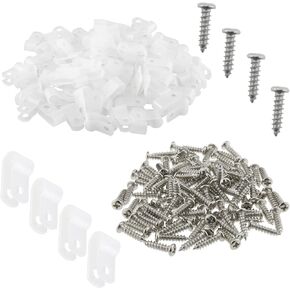 R-Type Clip DGZZI 100PCS 1/4 Inch Rope Light P-Style Mounting Cable Clamps,White Nylon R-Type Cord Fastener Clips with 100PCS M4x16 Screws for Wire Management