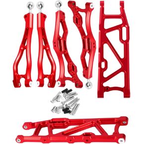Aluminum Front & Rear Suspension Arms Upgrades Part for 1/8 Outcast 6S BLX,Kraton 6S BLX,Notorious 6S BLX,Talion 6S BLX,ARRCat 6pcs Lower Upper Swing Arm Set Hops up w/Pivot Balls,Black