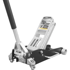 WOLF Low Profile Economic Aluminum Service/Floor Garage Jack with Quick Lift Pump, 3 Ton (6,000 lb) Capacity, Black (WFT830003XLB)