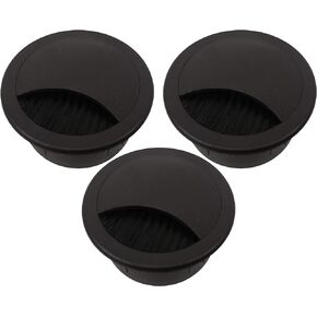 2" Plastic Brush Desk Grommet - Black