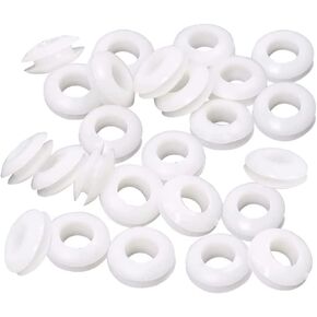Mesee 100Pcs Double Sided Rubber Grommet Kit, 10mm Inner Dia Oil Resistant Armature Electrical Wire Grommets O Ring Hole Plug Washer White Rubber Gasket Protector for Cable Repairing Wiring Plumbing