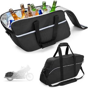 مبرد حقيبة السرج للدراجات النارية، حقيبة تبريد للدراجات النارية للسفر متوافقة مع حقيبة هارلي ديفيدسون 2014-2022 بجولة صلبة، منظم تبريد جانبي للطعام أو الشراب معزول، حقيبة واحدة in Kuwait