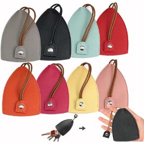 Car Key Case, 8Pcs Creative Pull-Out Key Case Cover, PU Leather Large-Capacity Car Key Protective Bag