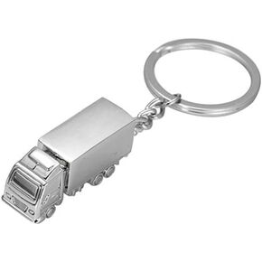 Semi Trailer Truck Freight liner Trucker 18 wheeler Gift Novelty Pickup Keychain Silver