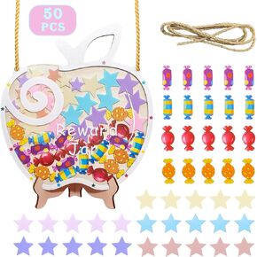 Reward Chart for Kids, Reward Jar for Toddlers, Stars Reward Jar Classroom, Potty Training Chart Incentive Behavior Reward Chart and Chore Chart, Good Behavior Home Training Rewards Jar Christmas Gift