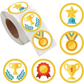 JALTAGO 1000PCS Reward Stickers for Teachers.Trophy Stickers for Kids in 5 Designs.1 Inch Teacher Supplies for Classroom, Motivational Stickers, Classwork Award Stickers.