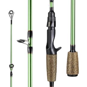One Bass Fishing Rods - 30-ton Carbon Fiber Blanks Casting & Spinning Rods, 2-Piece Rods with Rubber Cork Handle