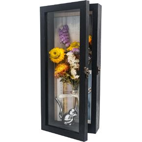 Graduation Shadow Box Frame 13x16, Large Graduation Frames with Glass Window, Metal Lock, Memory Box for Graduation Keepsake, cap and gown Black