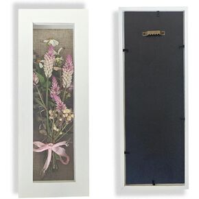 Shadow Box Frame 12.5" x 5" Solid Wood Display Case with Linen Background Deep Display Case for Wedding Bouquets, Medals, Knives, and Keepsakes Elegant Memory Display Case (Black)