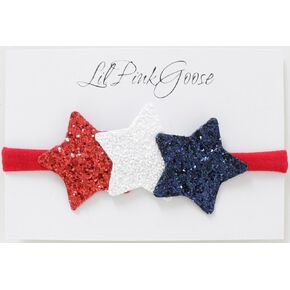 Baby Girls and Toddlers 4th of July Glitter Star Clip Blue Red White (Blue Star Clip)