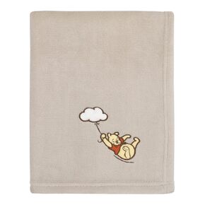 Disney Winnie The Pooh - Blustery Day Grey Cloud Super Soft Baby Blanket with Applique