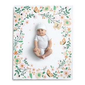 Delta Children Personalized Milestone Baby Blanket – Monthly Blanket for Pictures – Photo Blanket for Newborns, Floral