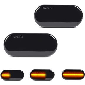 2PCS Smoke Lens Dynamic LED Side Marker Turn Signal Light Compatible with VW Golf 4 Mk4 Gti R32 Jetta Passat B5 Lupo Polo Sharan Vento Fox Amarok T5