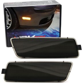 iJDMTOY Clear Lens Amber Full LED Bumper Side Marker Light Kit Compatible With Volkswagen 2006-2009 MK5 Golf/GTI Rabbit, 2005-2010 Jetta, 2008 R32, 40-SMD LED, Replace OEM Front Sidemarker Lamps