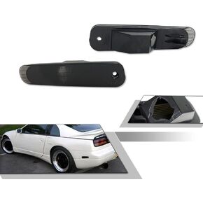 GTINTHEBOX for 1990 1991 1992 1993 1994 1995 1996 Nissan 300ZX Z32 Side Marker Light Smoked Lens Red LED Rear Bumper Fender Lamp