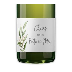 Greenery Cheers to The Future MRS Mini Champagne Labels SET of 12, Engagement Party, Bachelorette Party Mini Wine Labels, Bridal Shower Favor Label, Wedding Shower Favors WATERPROOF M320-MRS-12