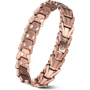 KGP Double-Row Copper Magnetic Bracelets with Strength Healing Magnets for Arthritis Pain, 99.99% Pure Copper Magnet Bracelet for Men Women, Adjustable Magnetic Therapy Copper Bracelet Jewelry Gift in Kuwait
