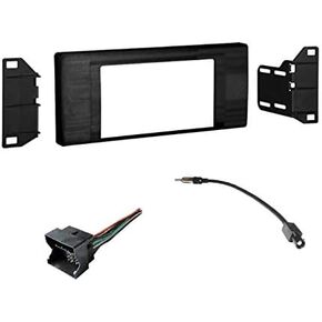 Double DIN Car Stereo Dash Kit, Wire Harness, and Antenna Adapter Made for 2000 2001 2002 2003 2004 2005 2006 BMW X5 E53- No Factory NAV Vehicles